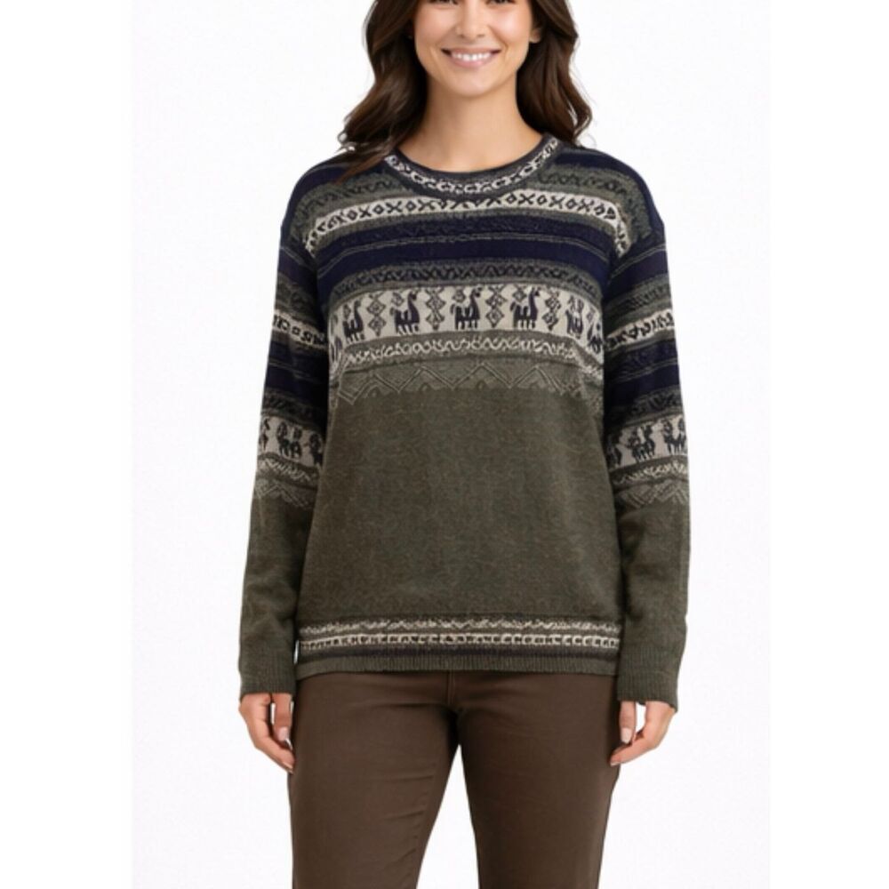Yarina Alpaca Vintage Cotton Blend crewneck sweater M